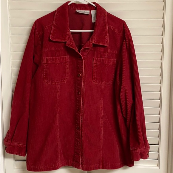 Dress Barn Jackets & Blazers - 2X Dress Barn red corduroy unlined  jacket top